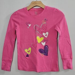 Children's place girls L 10/12 hearts long sleeved thermal top
